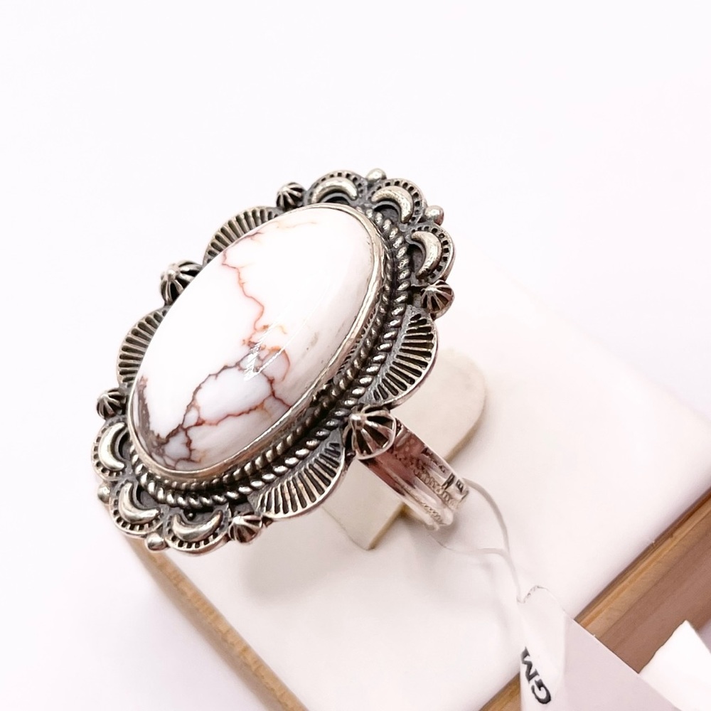 Size 8.5 Wild horse Jasper 925 Sterling Silver Solid Ring - Picture 2 of 11